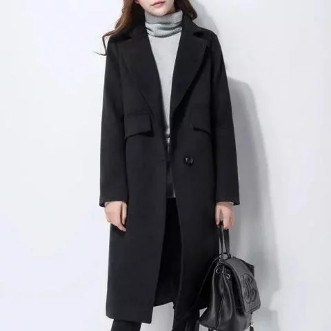 休闲韩版大衣中版大衣穿搭,短款大衣推荐韩系