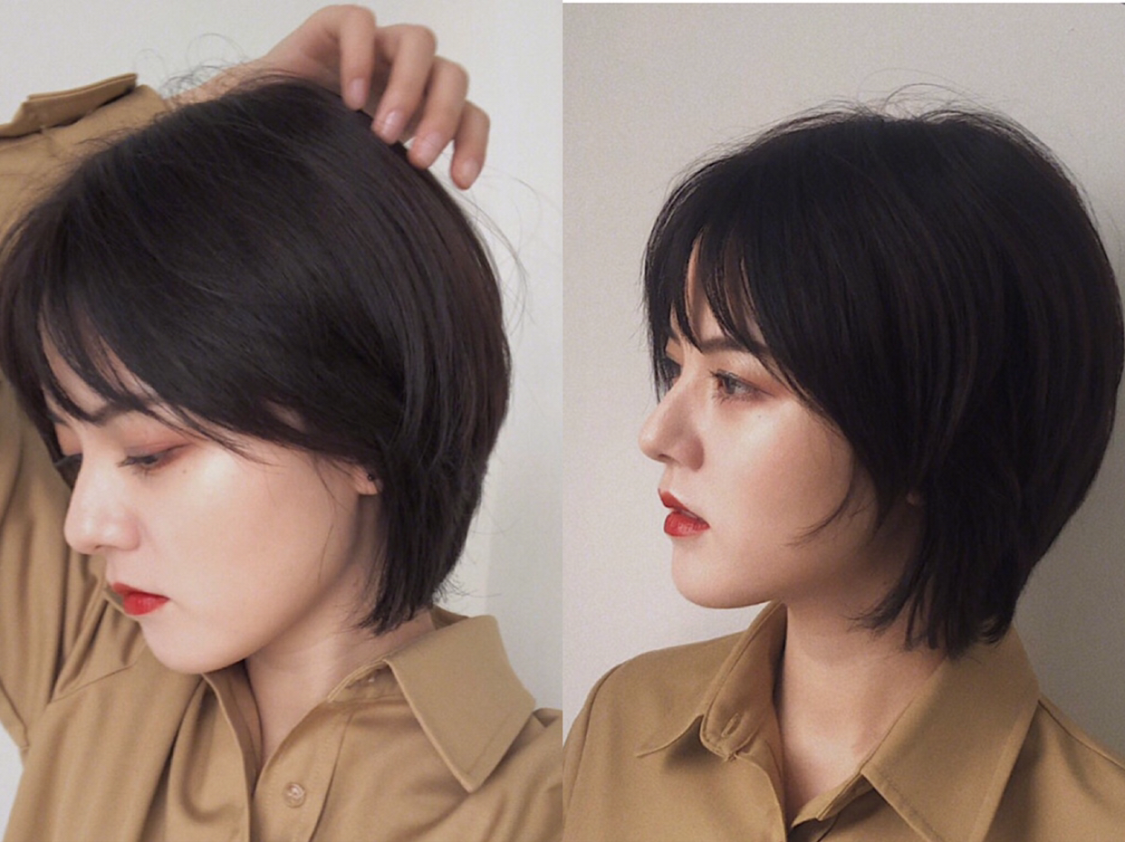 日系短发女生圆脸鲻鱼头,圆脸女生适合的日系短发