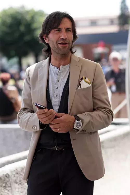 亨利领复古穿搭,高端男士亨利领中袖