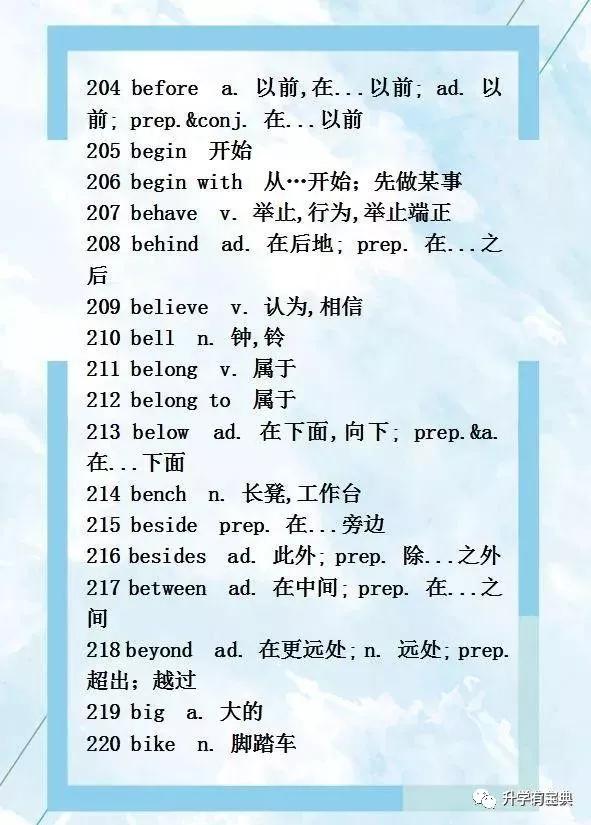 初中英语单词必背2000,初中英语2000个必背单词带音标