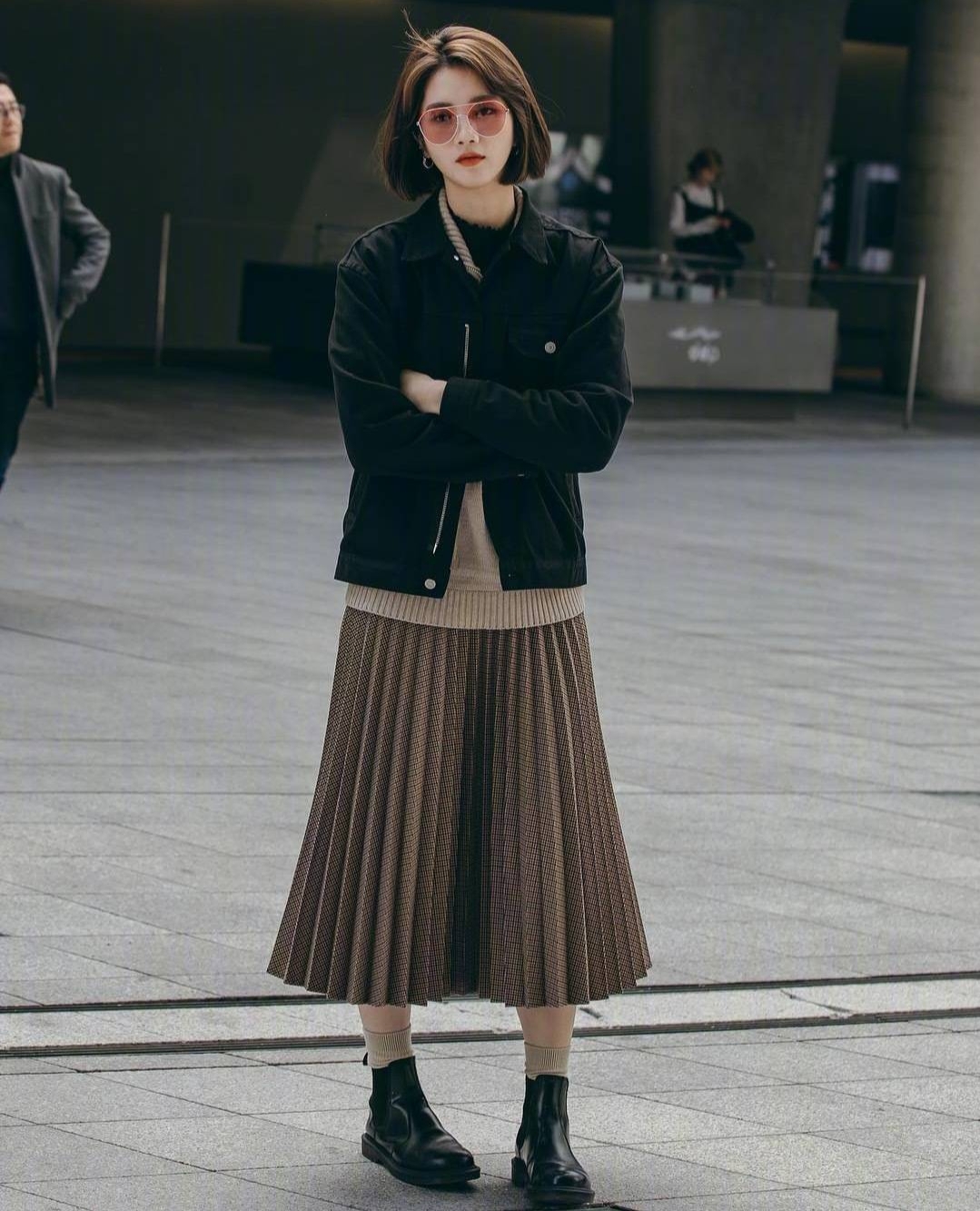 韩国复古风穿衣搭配,韩国首尔女生的早秋穿搭
