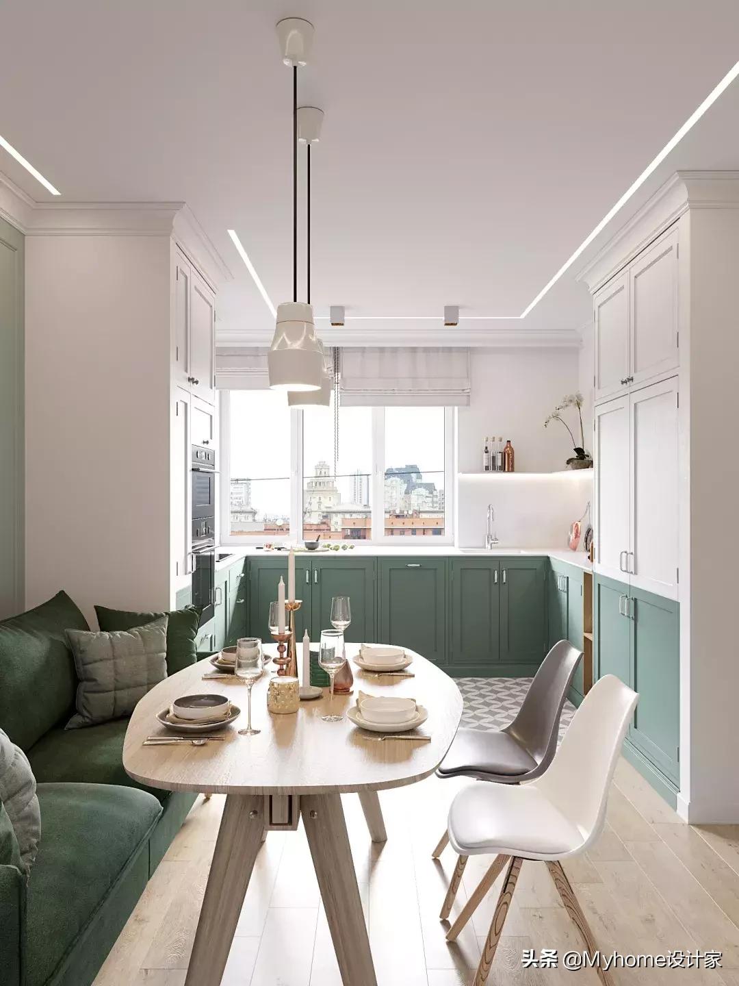 微甜低盐北欧风见过否？81m²绿抹茶色公寓，给你疗愈好心情！