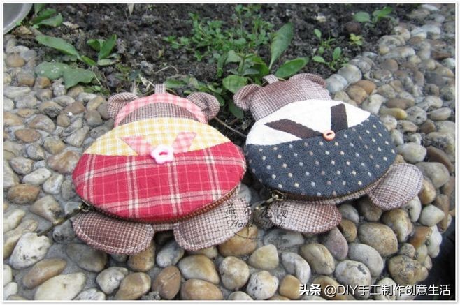 碎布缝了一个圆形零钱包，朋友们都追着问我要，附布艺拼布教程