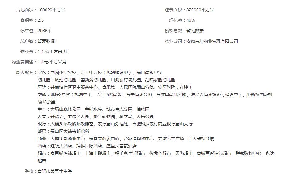 大富山庄蜀山区,蜀山区大富山庄规划