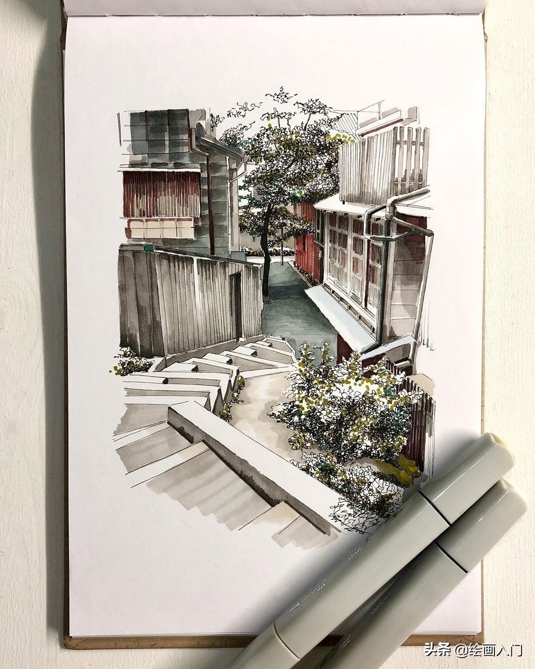 速写马克笔上色好还是水彩上色好,touchmark马克笔速写