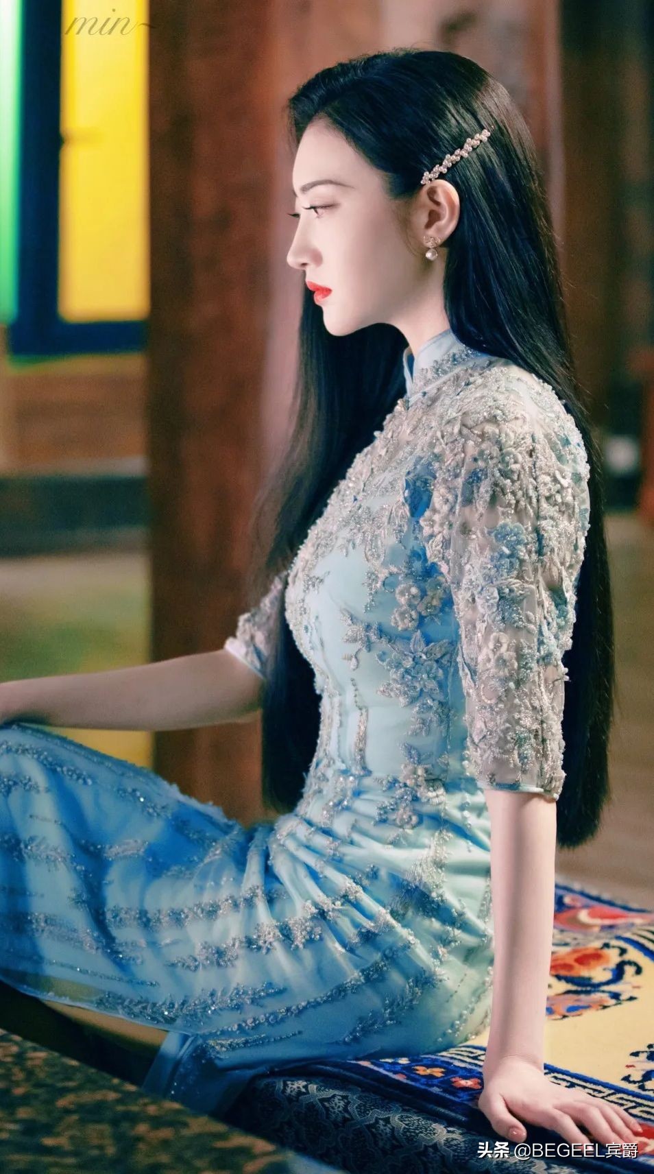 景甜的旗袍风,景甜时尚优雅小旗袍