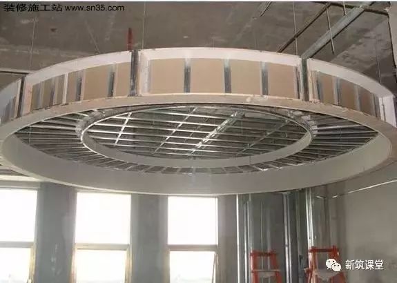 轻钢龙骨石膏板造型吊顶施工视频,石膏板天花吊顶施工全过程