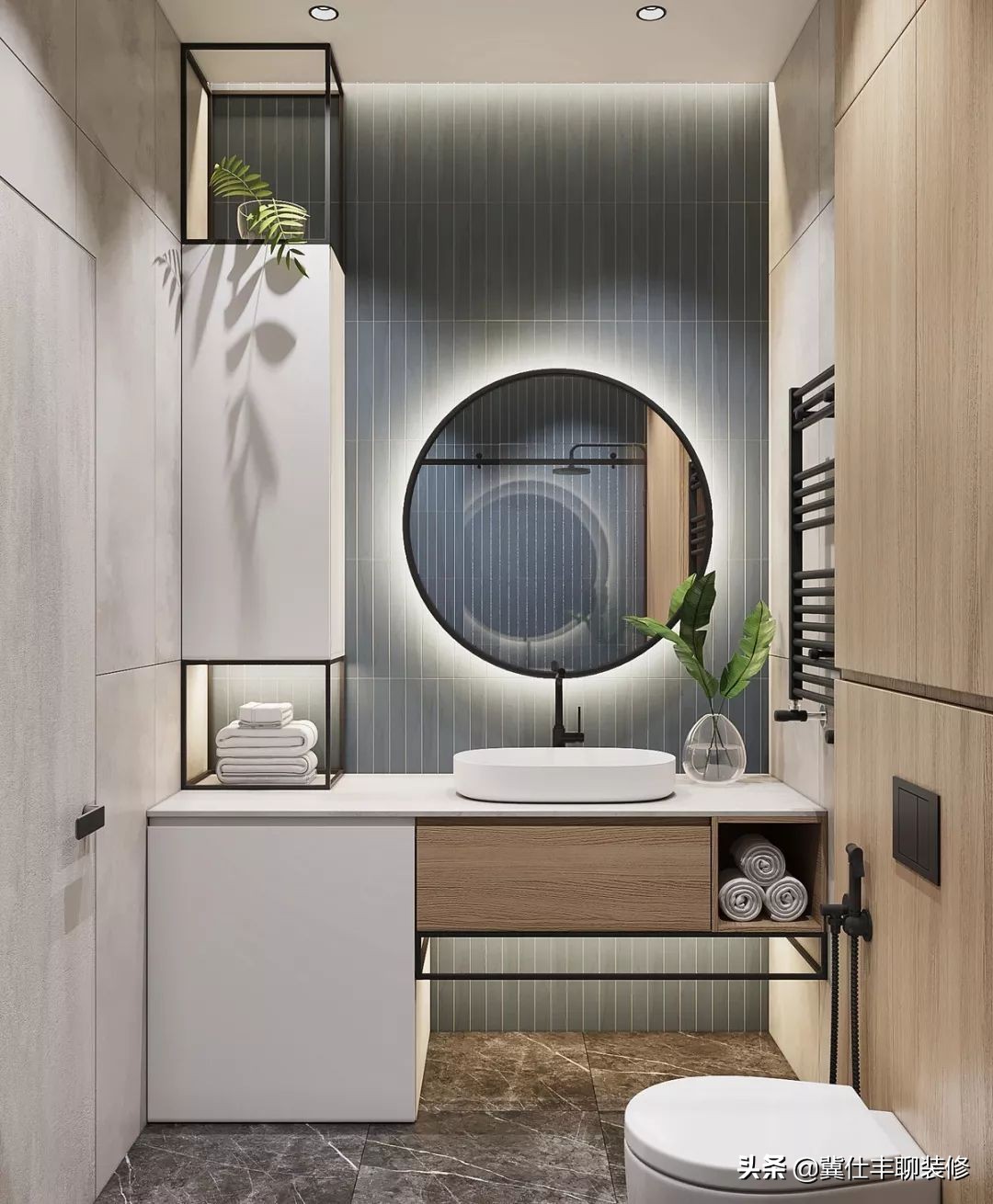 全屋仿大理石护墙板装修效果图,轻奢护墙板大理石漆