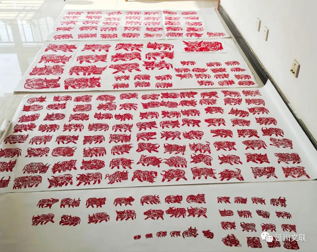 牛年送福手工作品,牛年送吉祥的手工剪纸窗花