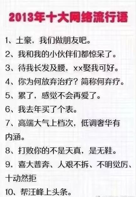 近三年十大网络流行语有哪些,十大网络流行语你读懂了几个