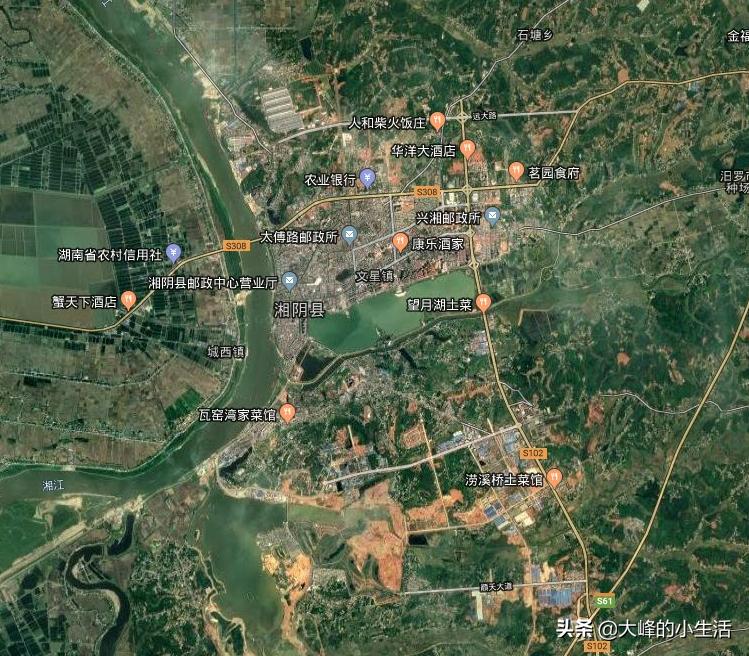 岳阳市卫星地图,岳阳卫星地图30年的变化