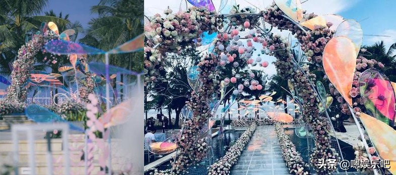 明星婚礼现场布置,张馨予婚礼现场金碧辉煌