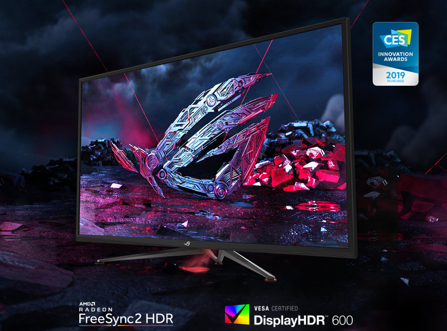 华硕rogxg43uq43英寸测评,43寸梦幻巨屏华硕rogxg438q显示器