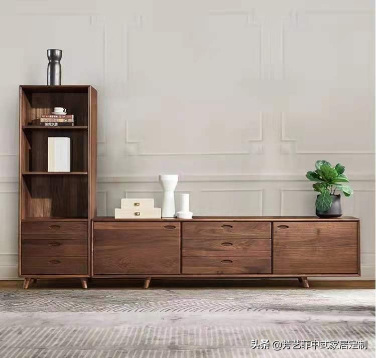 新中式客厅电视柜效果图,餐厅客厅电视柜隔断柜新中式