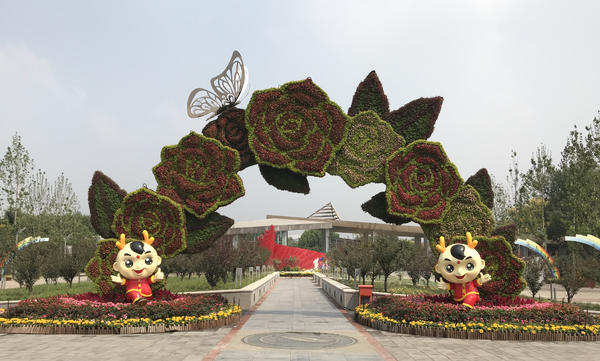 百花齐放迎盛世华夏崛起在今朝,花团锦簇万众瞩目