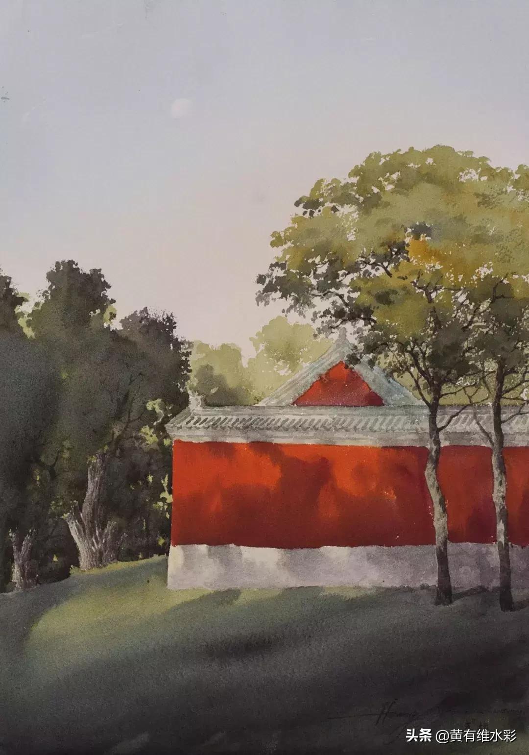 水彩画山风景入门,远山画法入门教程