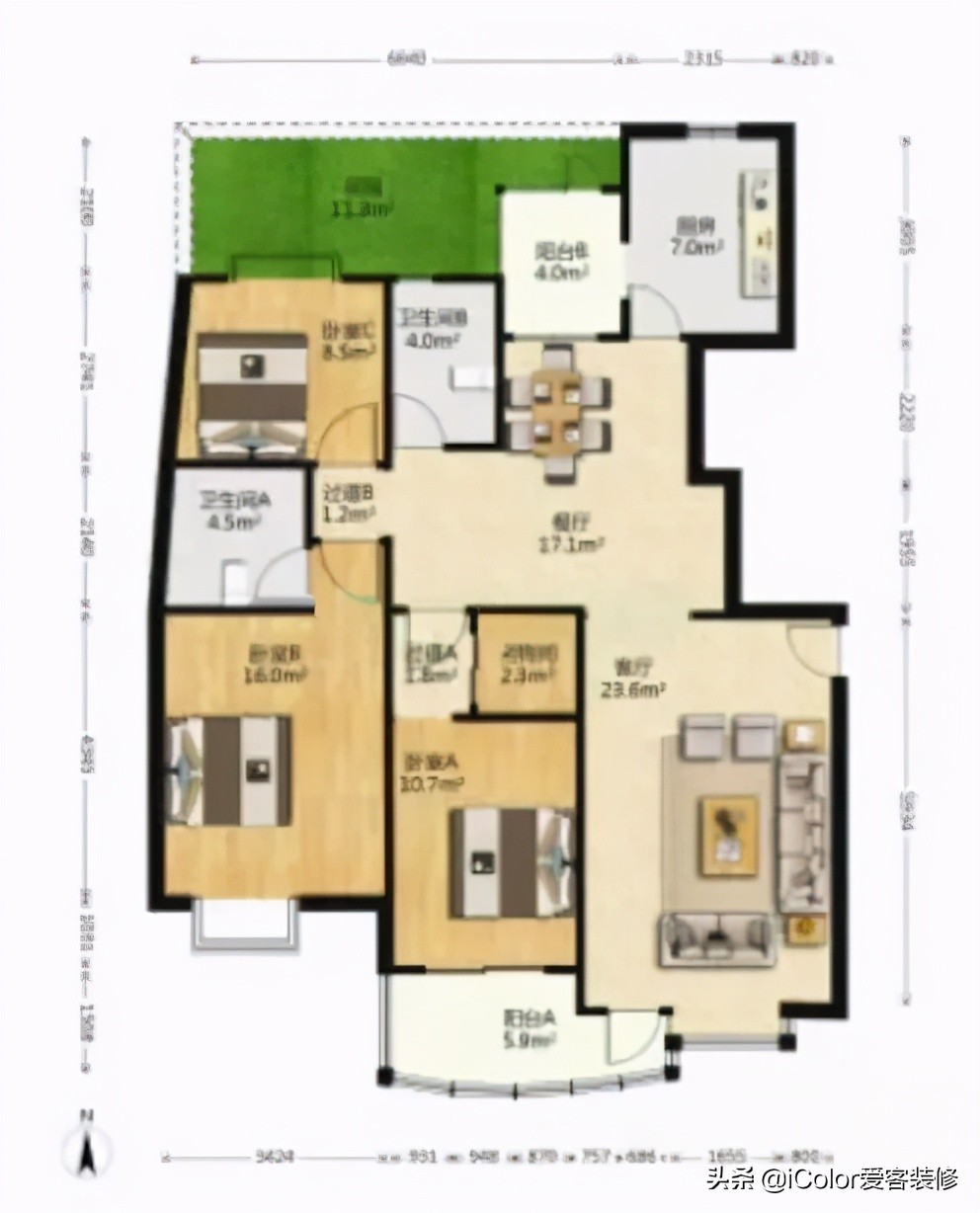 20年的老房改造方案：厨卫全面翻新，儿童房榻榻米定制，超实用