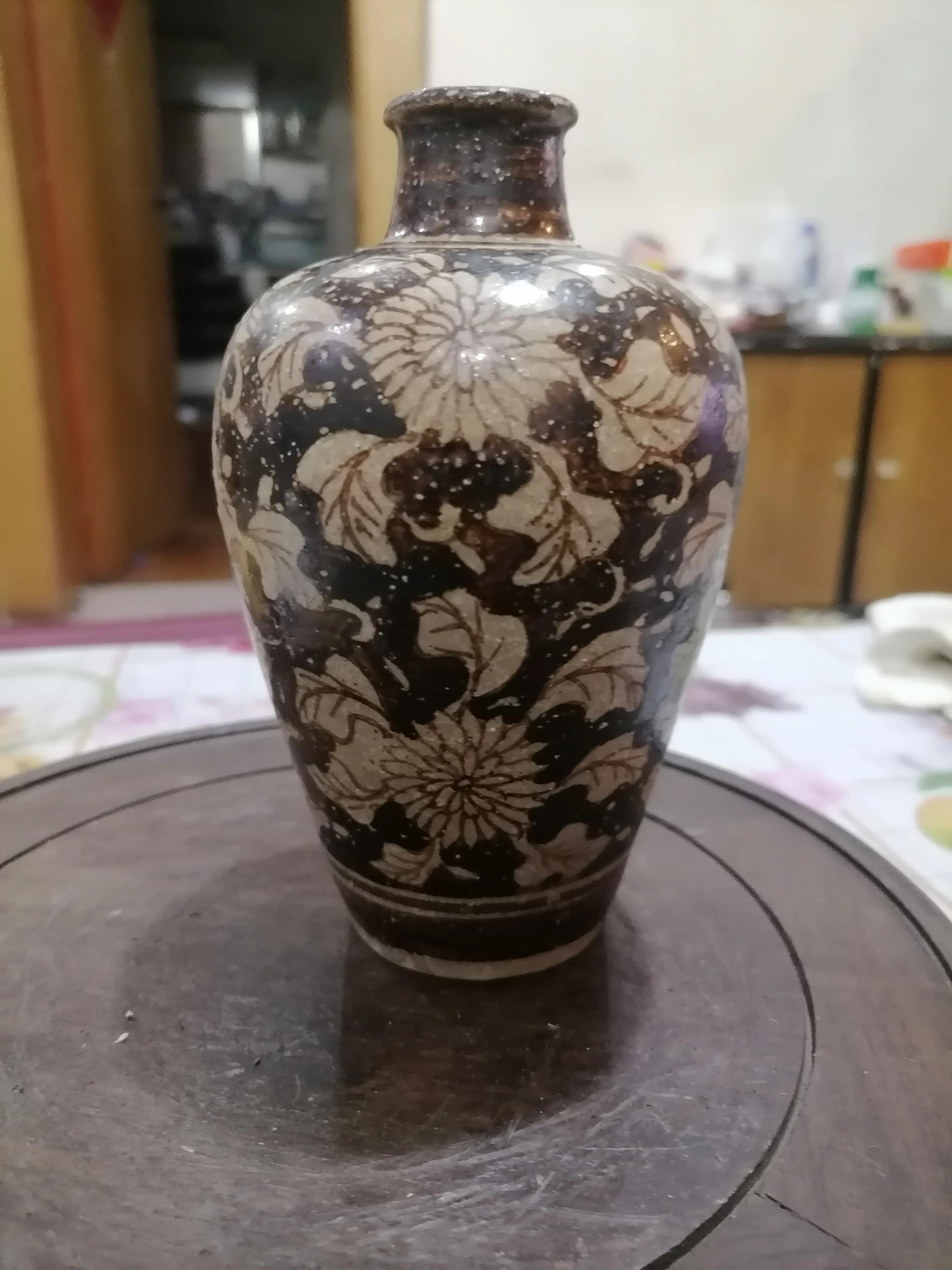 宋吉州窑牡丹纹大梅瓶图片,宋代吉州窑弦纹瓶图片