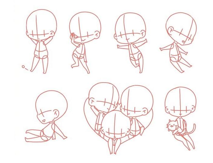 萌哒哒q版人物动态参考,收藏练习吧!