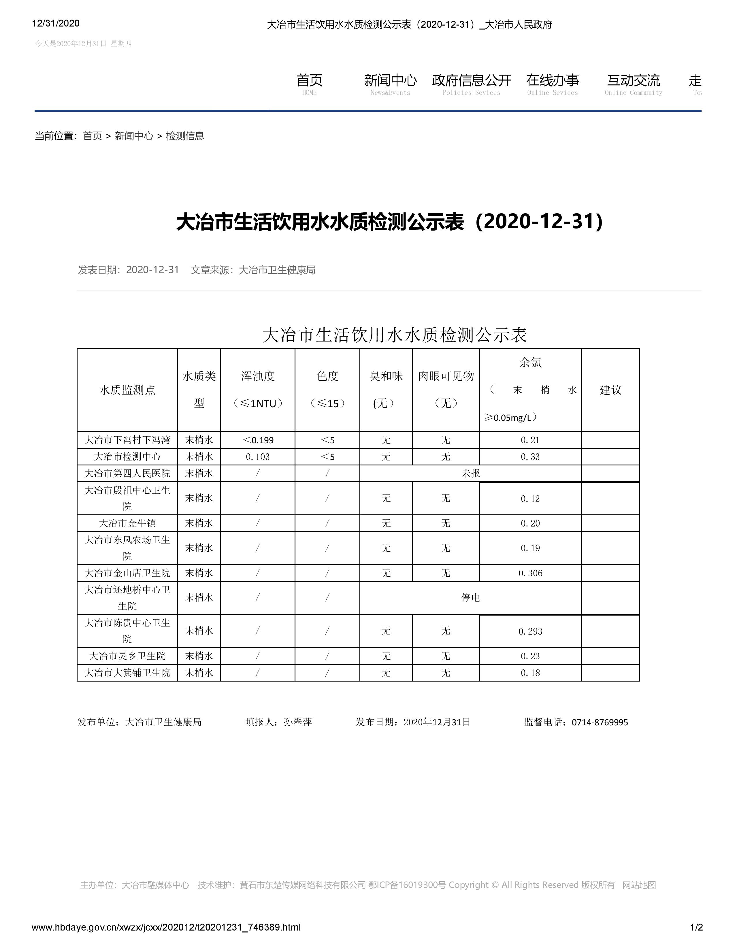 自来水护士,全年365天,守卫着湖北大冶市居民自来水健康