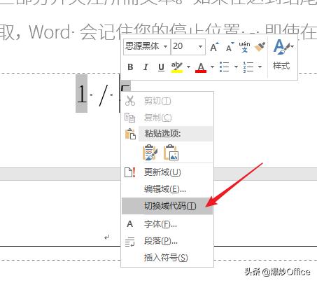 怎样将Word总页码减去特定的页数?
