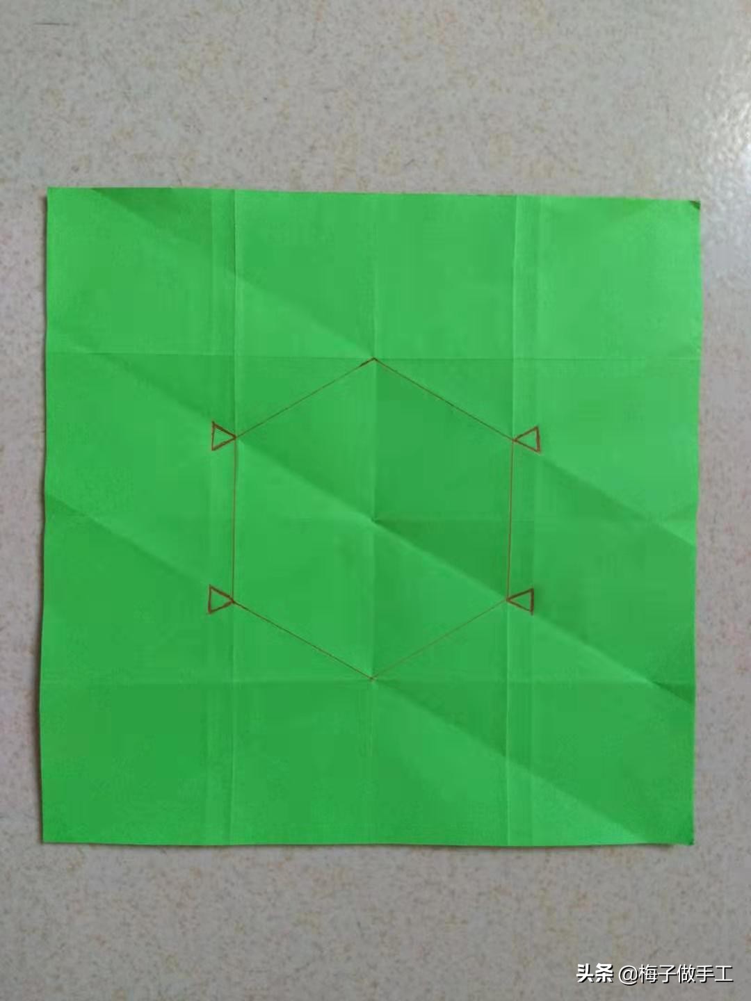 怎么折实心六芒星,手工折纸四角星怎么折