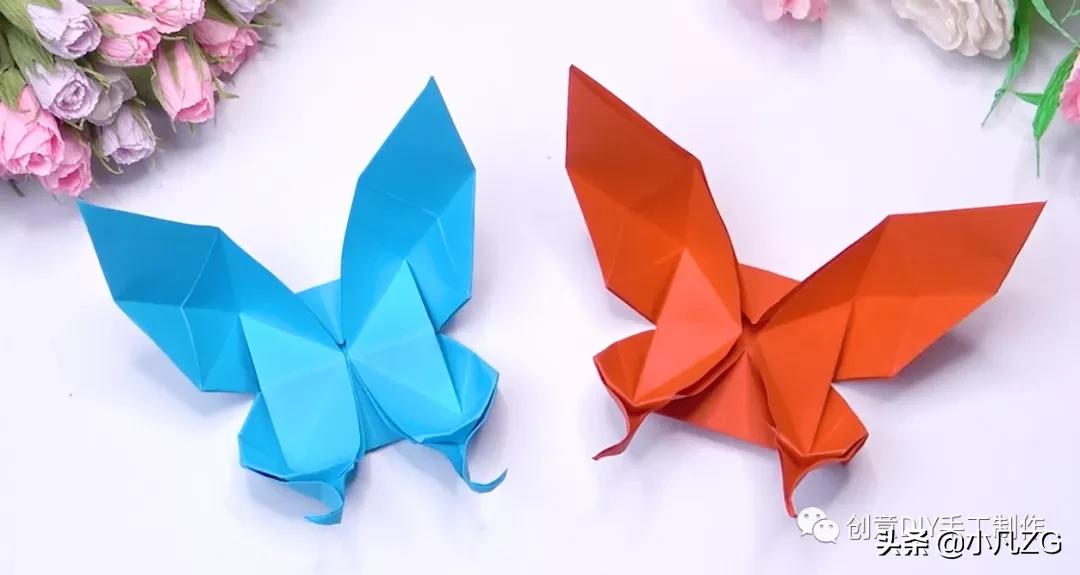 一张纸折精美花蝴蝶教程,会飞纸蝴蝶折法慢教程