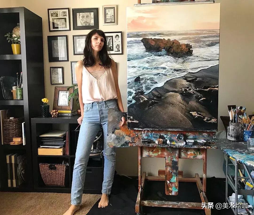 简单而又漂亮的大海图绘画,用水彩笔画一幅美丽的大海画