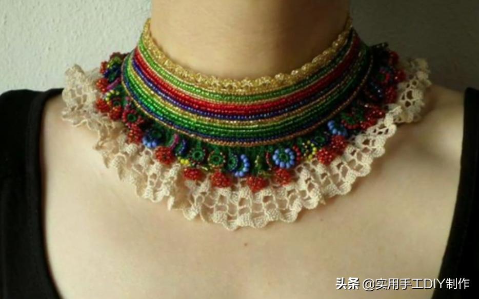 民族风毛衣链高档项链女挂饰品,羊绒衫的手工编织女