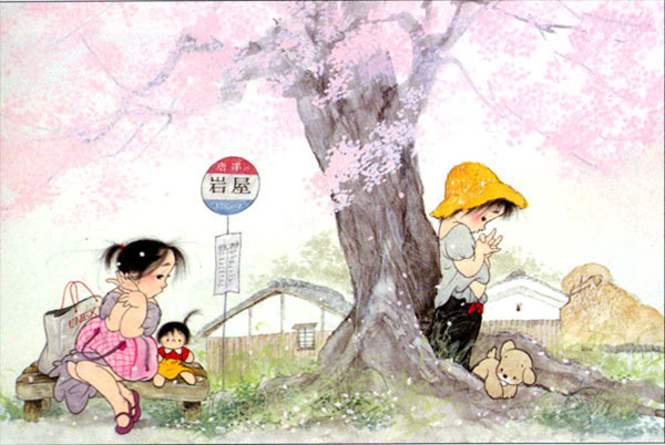 日本童趣主题画,儿童绘画日本艺术