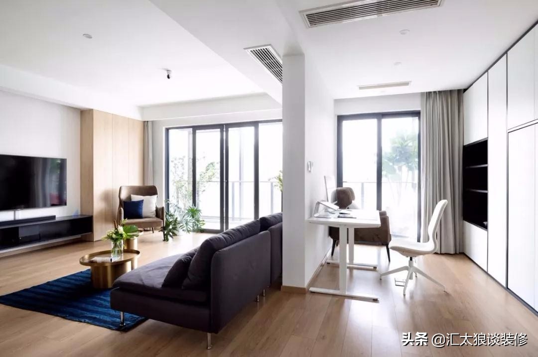 灰白绿原木家具装修风格,黑白灰原木简约风格