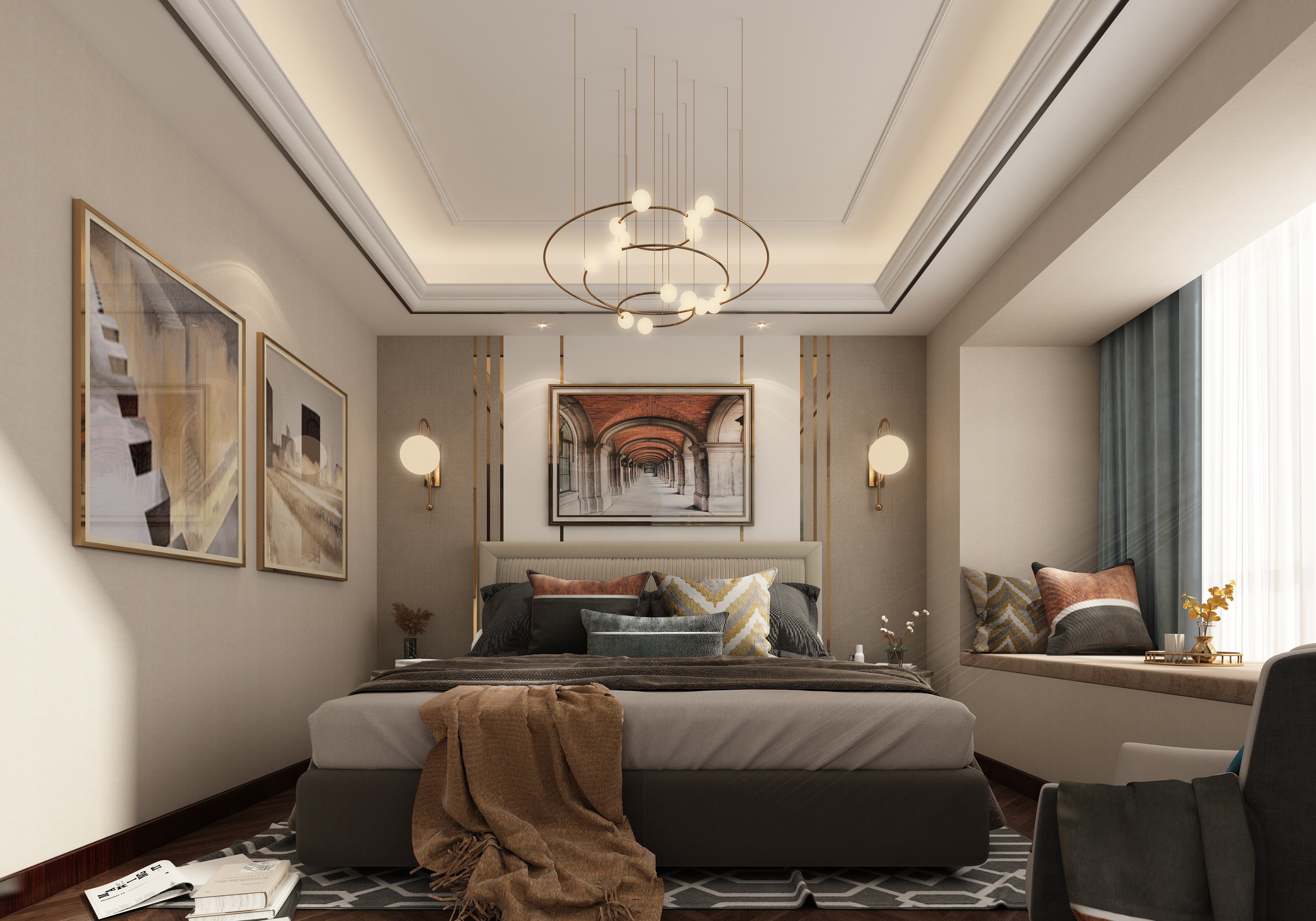 北辰现代轻奢装修,北辰三角洲c2区118平装修风格