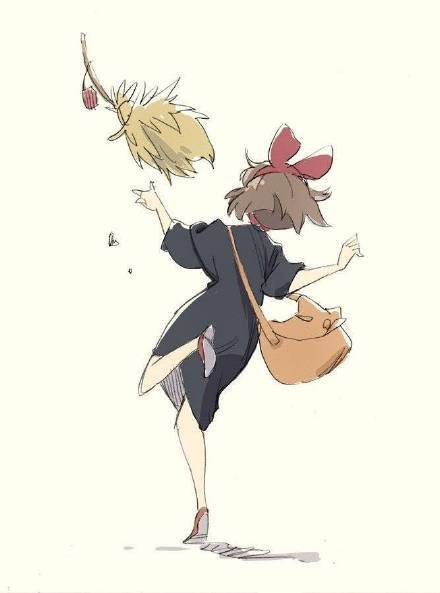 魔女宅急便绘画,魔女宅急便手绘