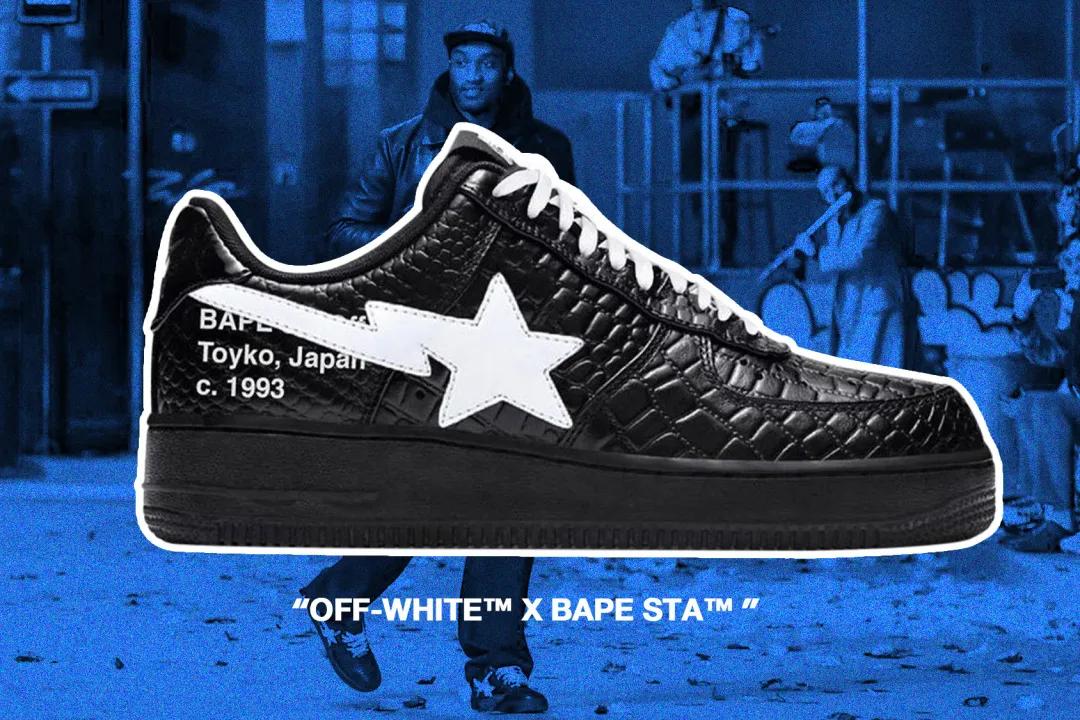 bapesta鞋白橙,bapesta20年新年限定