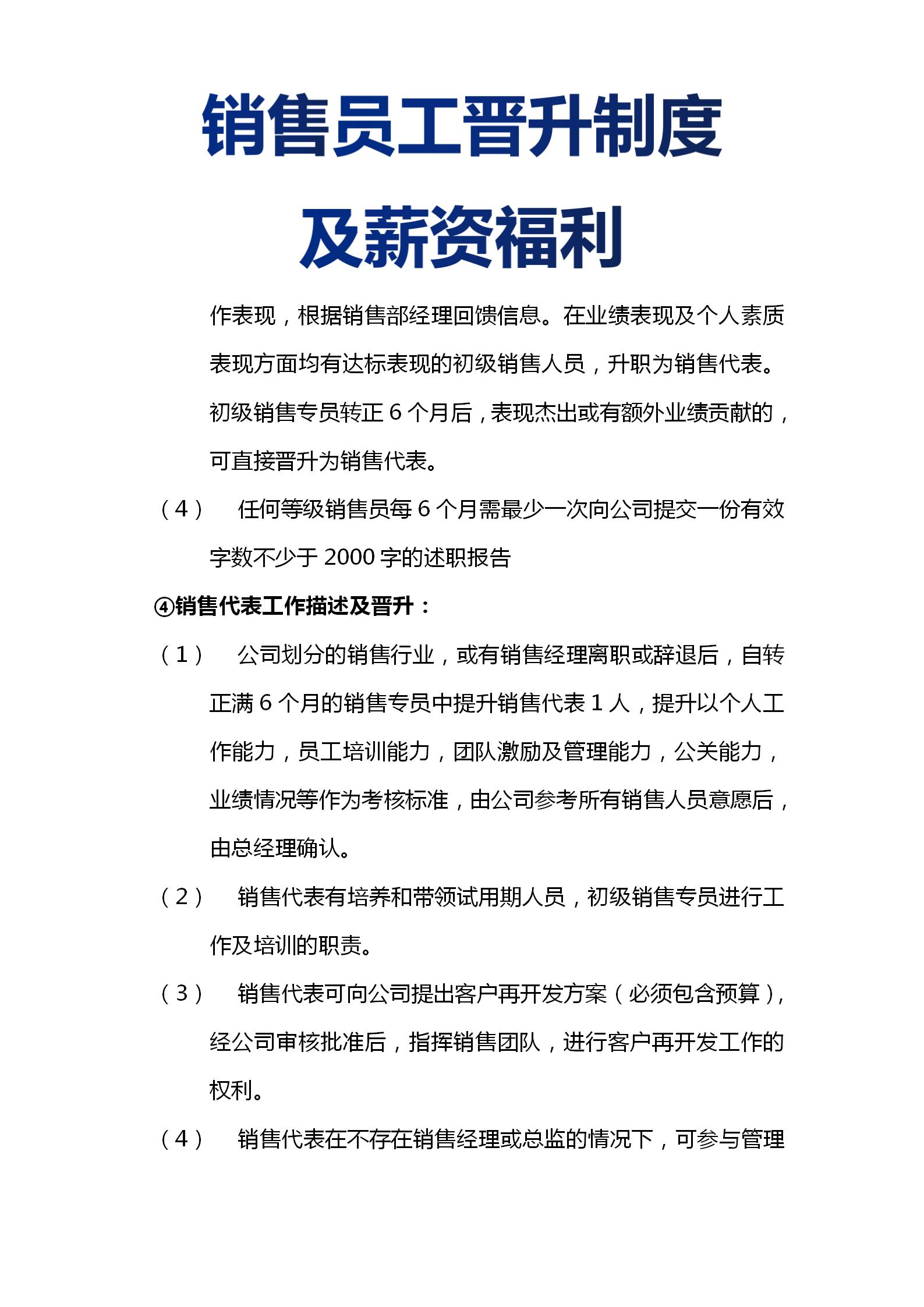 销售管理制度与薪酬体系,销售员工晋升制度与考核标准