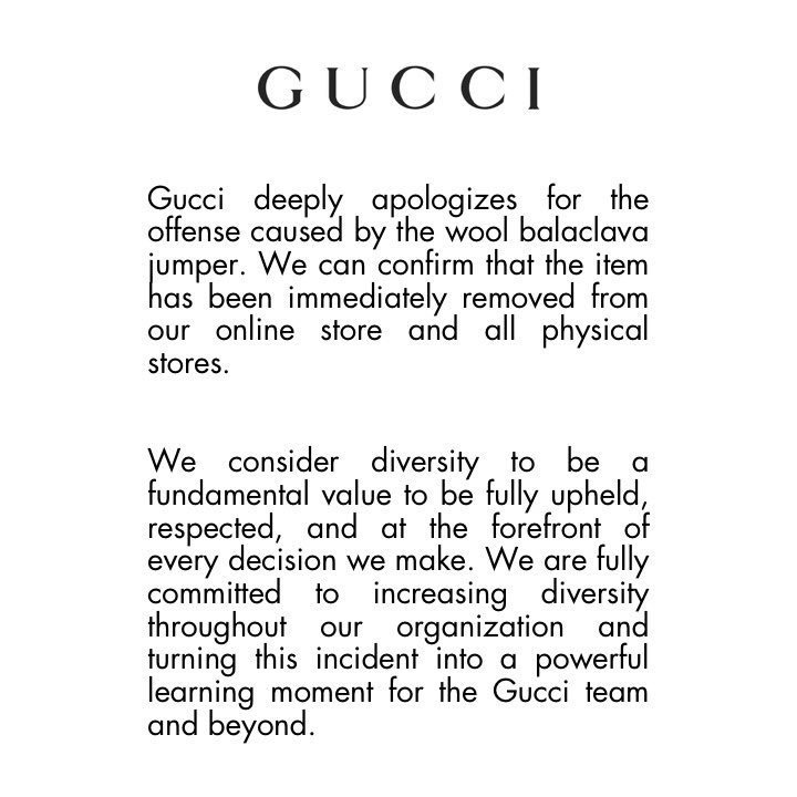 求生欲极强的奢侈品牌Gucci,陷入了种族歧视风波。