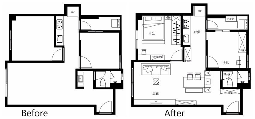 新北区精装修公寓30万左右,新北46平米公寓