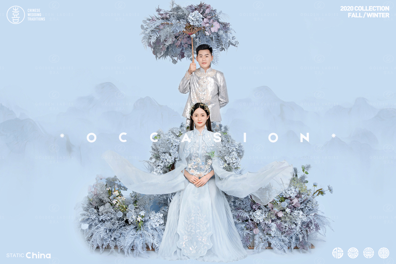 秀禾婚纱照风格最新,颜色跨度大的秀禾婚纱照