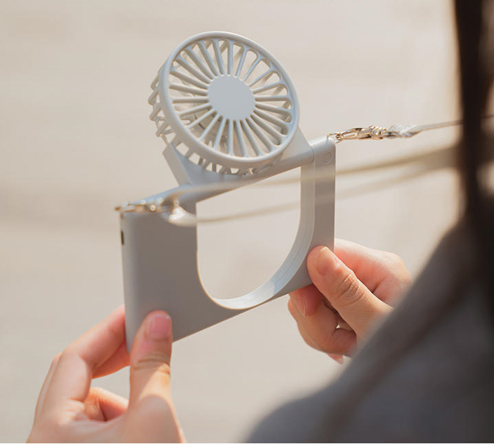 初夏外出新时尚,超轻无线风扇,仅70g!台式、挂脖儿都可