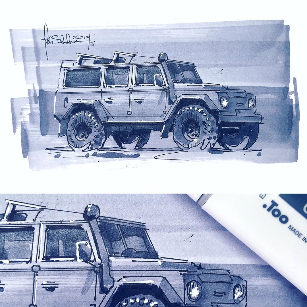 手绘酷炫汽车,从零开始汽车手绘