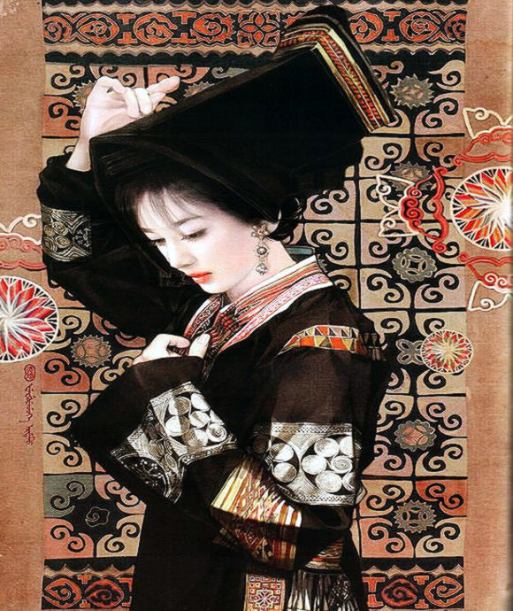 东方画姬---德珍彩绘古典美女画