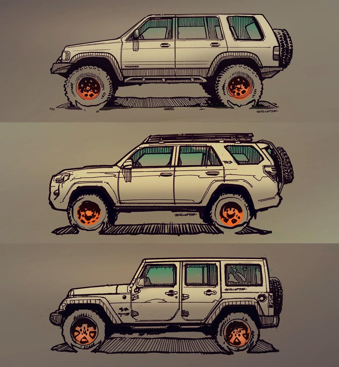 手绘酷炫汽车,从零开始汽车手绘