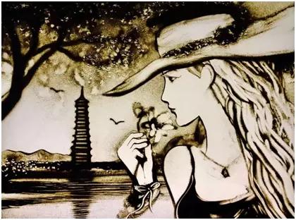 梦飞沙画高清图片,指间沙画艺术家