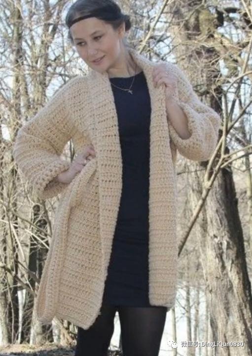 春秋针织女装长款开衫外套,加肥加大针织开衫外套长款