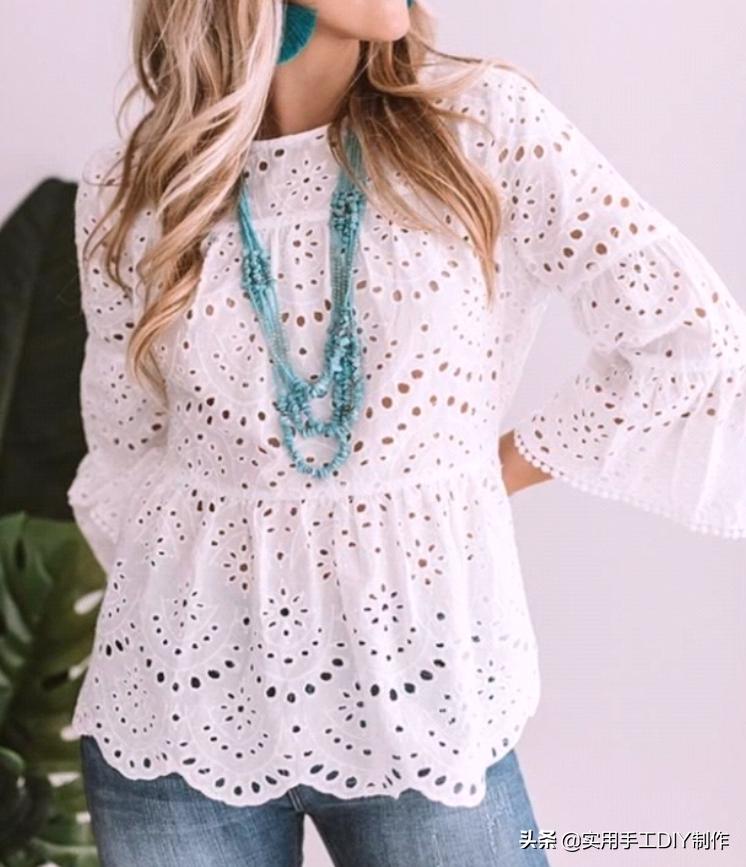 时尚原创设计蕾丝上衣,设计师款棉麻蕾丝上衣夏
