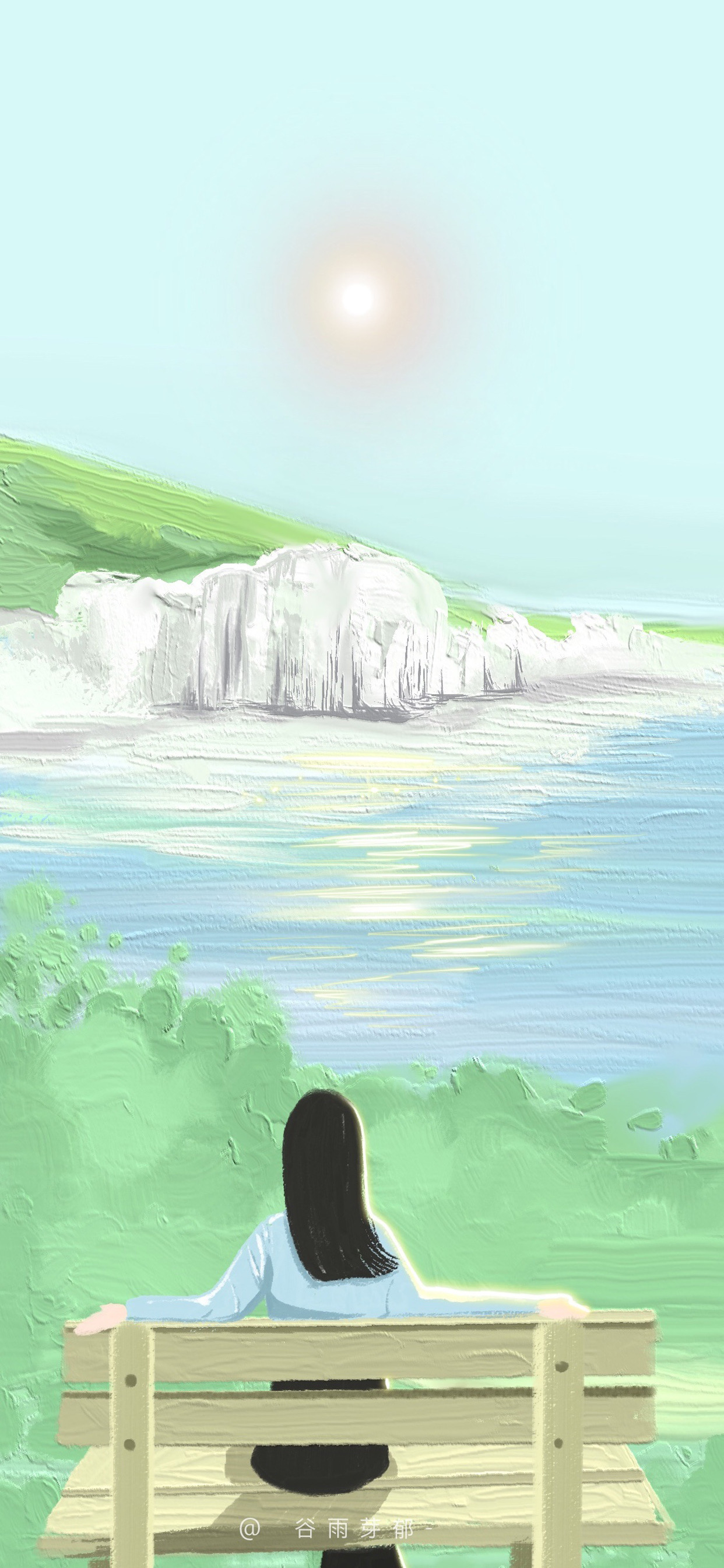 小清新油画壁纸插画,可爱又仙气的油画壁纸左下角取图