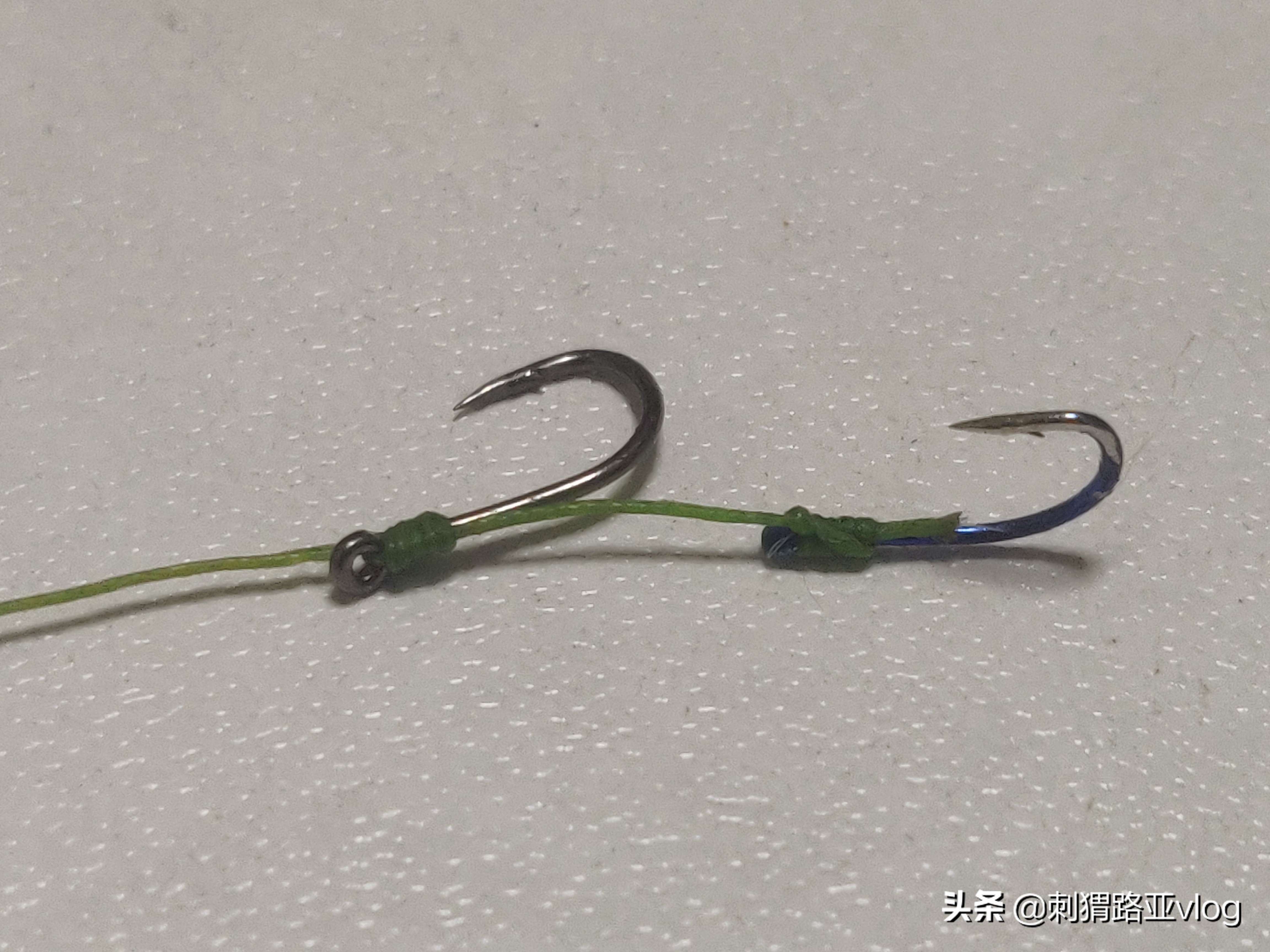 微物路亚亮片双钩钓组,路亚前导线双钩亮片绑法
