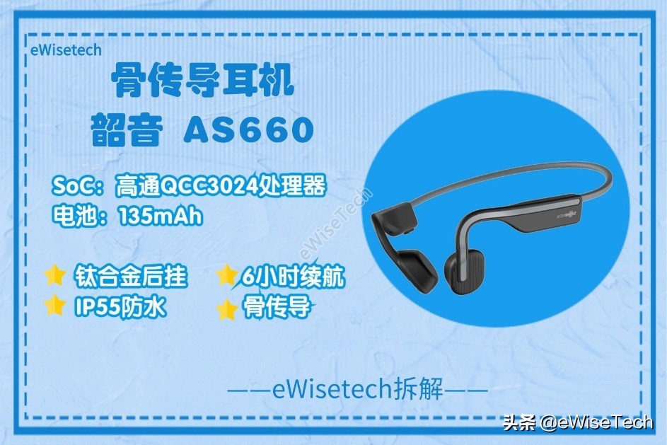 骨传导耳机的拆解,aftershokz韶音骨传导耳机650
