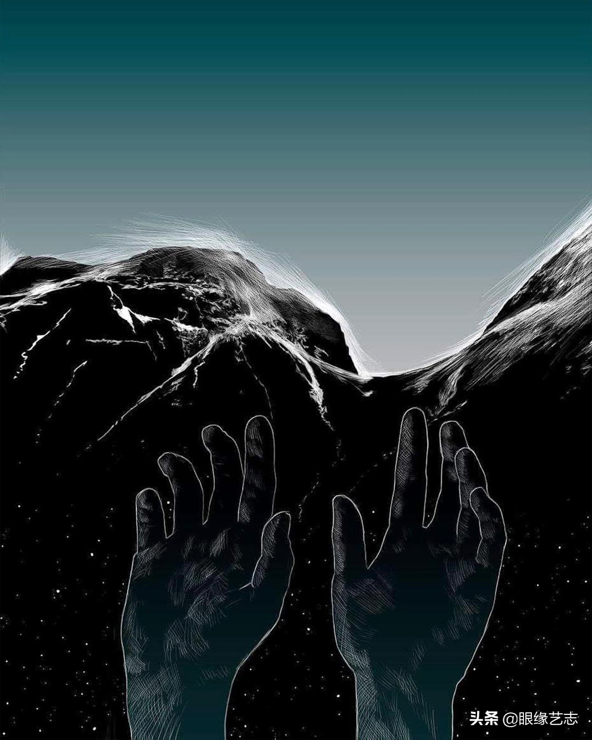 二维宇宙的浓情挣扎：另类的音乐封面插画，穿行暗夜的吟游诗人