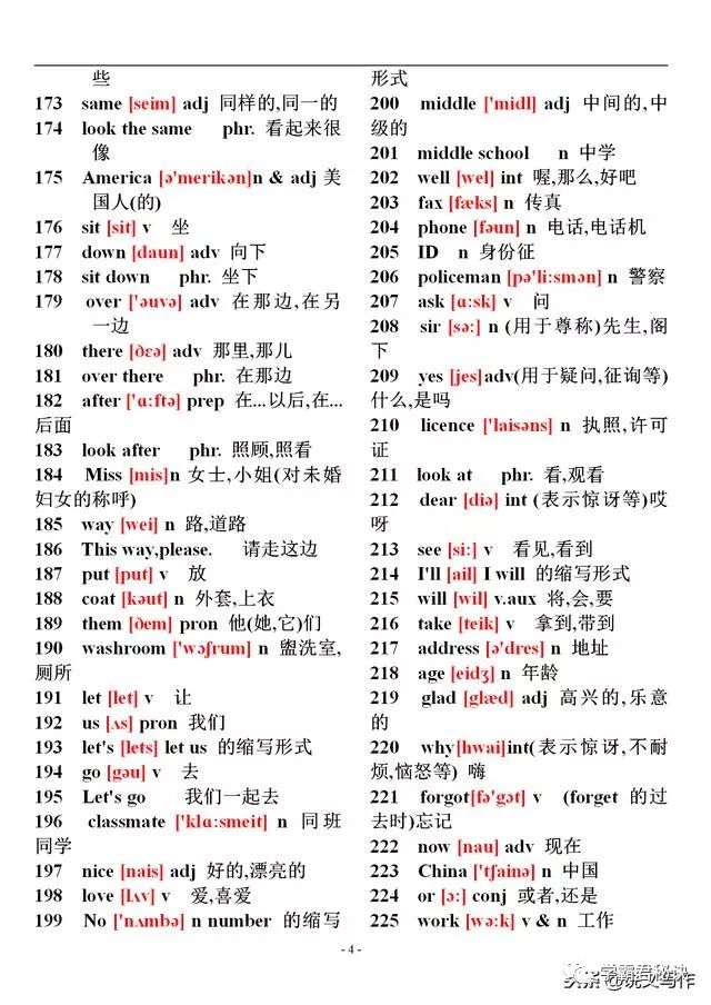 初中英语1600个单词速记表附音标,高一英语单词表音标